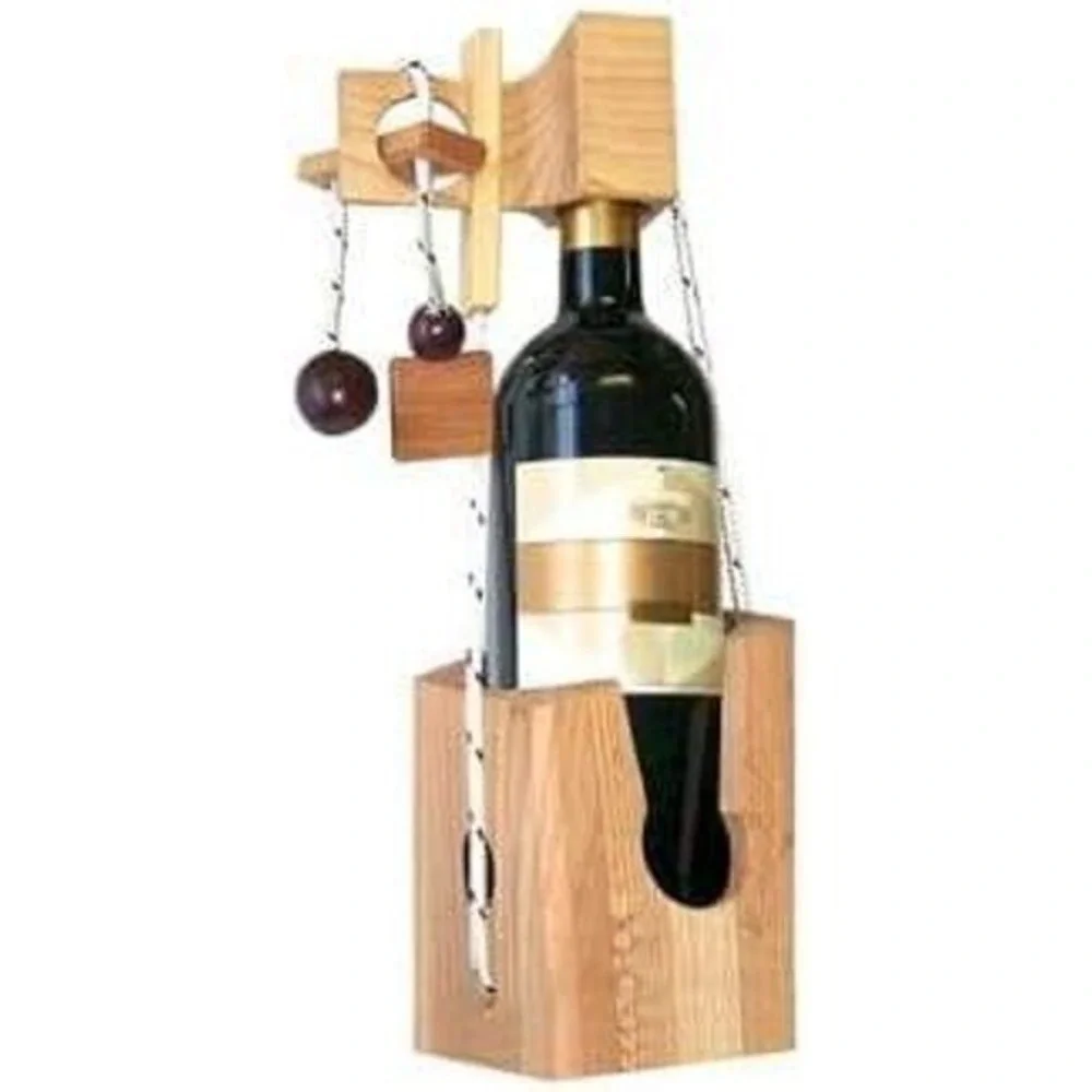 New Don't Break the Bottle Wooden Wine Puzzler Gift for Host